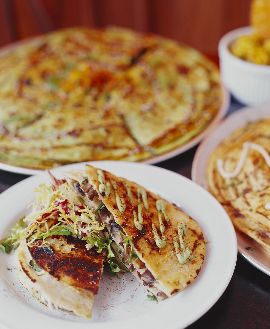 Plate of Stuffed Pizza Slices