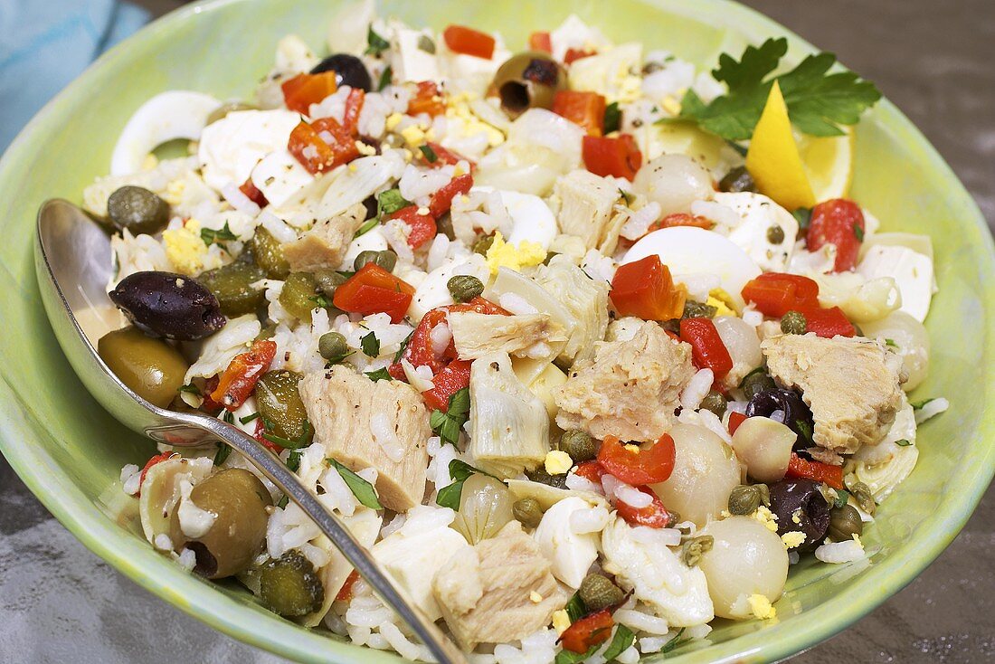 Rice Salad with Tuna and Olives