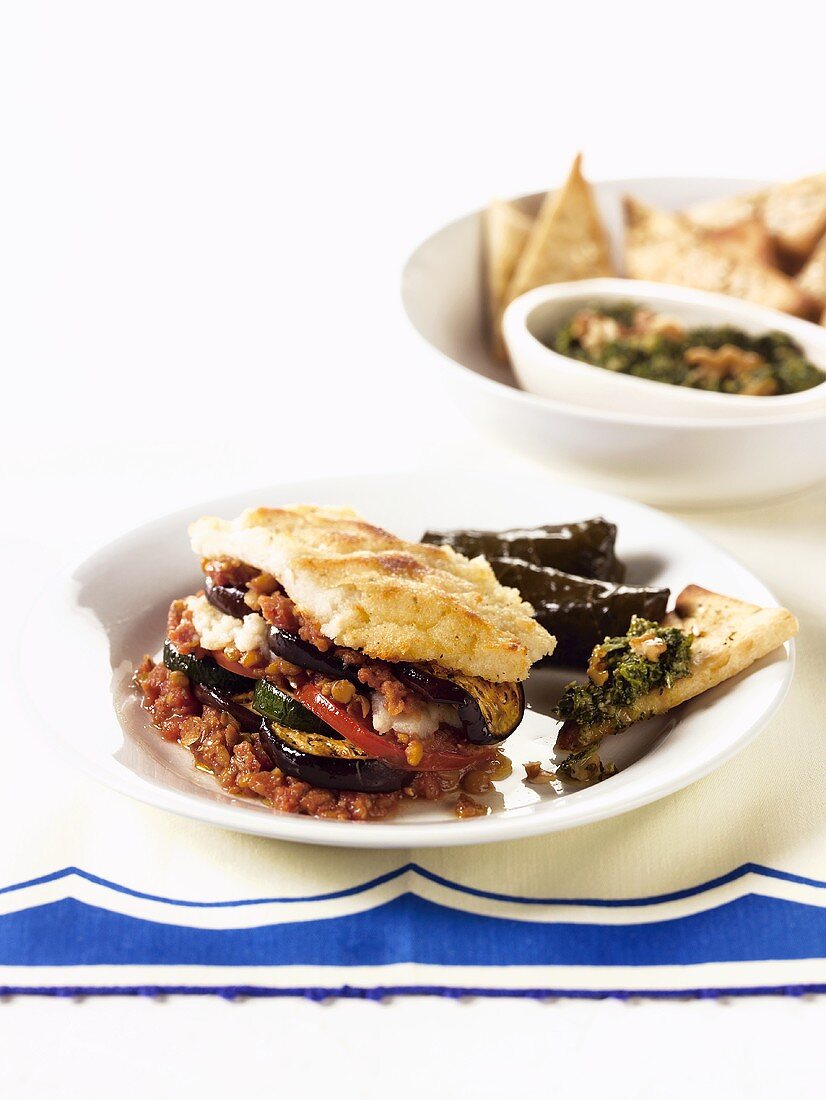 Moussaka with Greek Sides