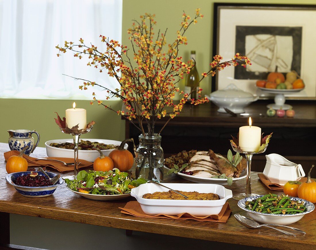 Gedeckter Thanksgiving-Tisch