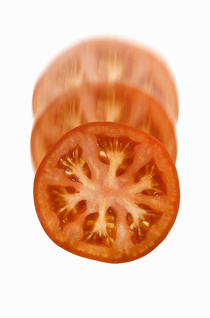 Eine Tomatenscheibe, Bewegungsunschärfe