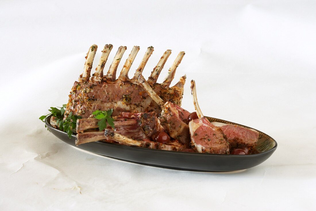 Partially Sliced Rack of Lamb