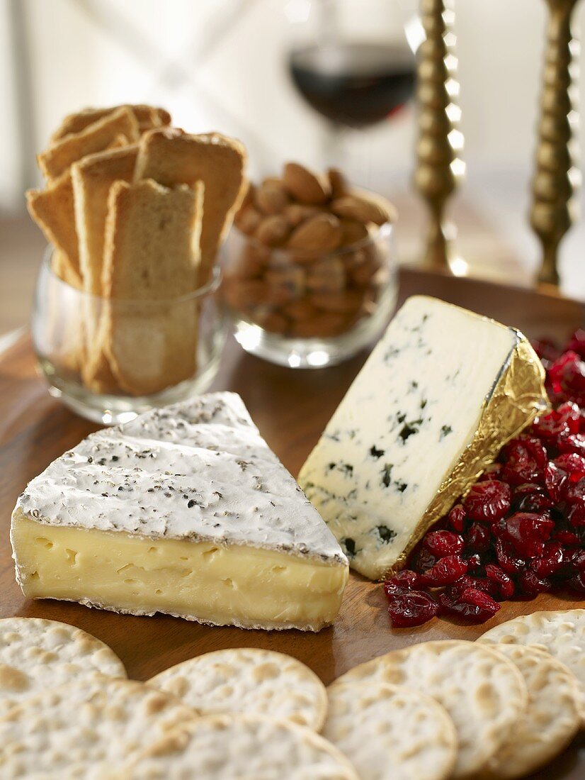 Still Life with Cheese, Crackers, Dried Fruit and Nuts