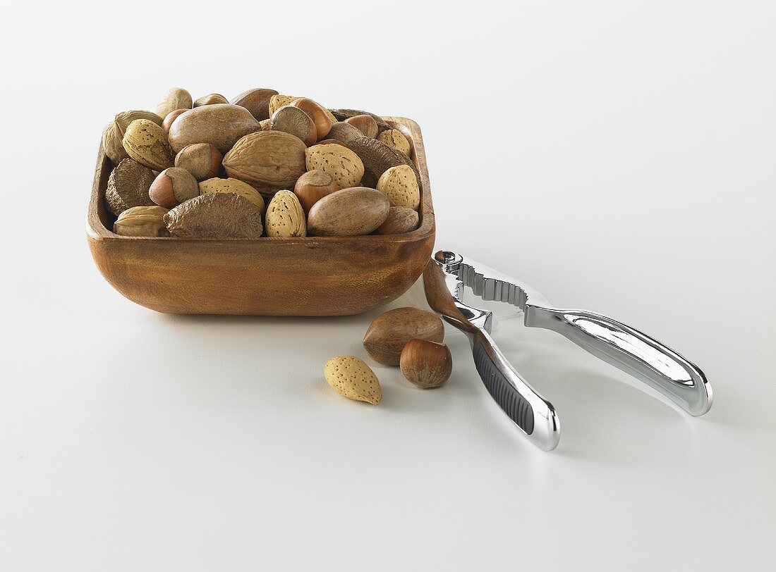 Bowl of Mixed Nuts with Nutcracker