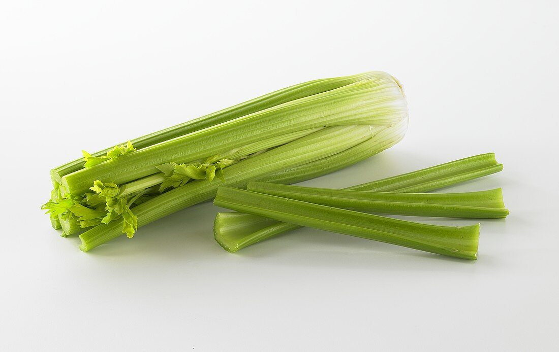 Fresh Celery on White Background