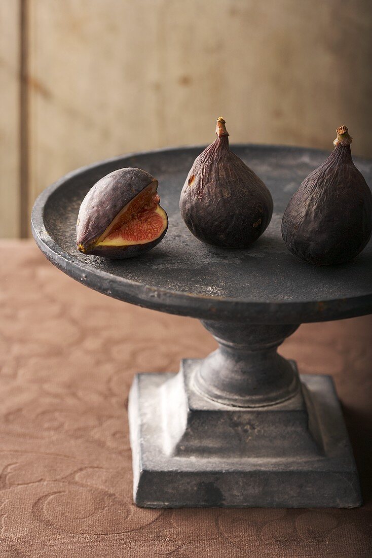 Fresh Figs on Pedestal Dish