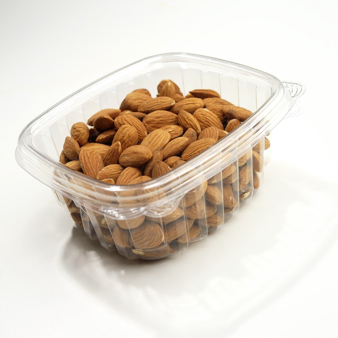 Whole Almonds in Plastic Store Container