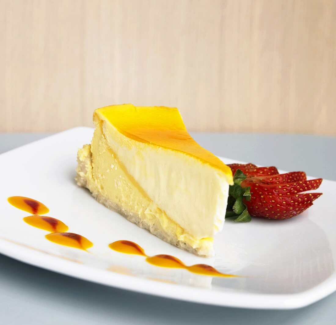 Slice of Mango Cheesecake