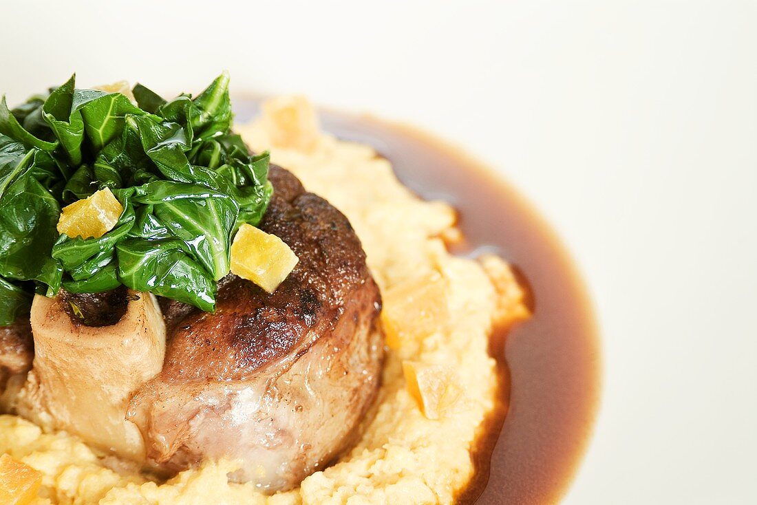 Osso Buco Over Butternut Squash Polenta