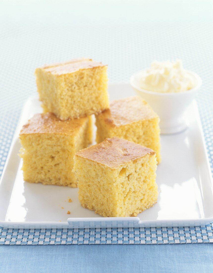 Cornbread Squares with Whipped Butter
