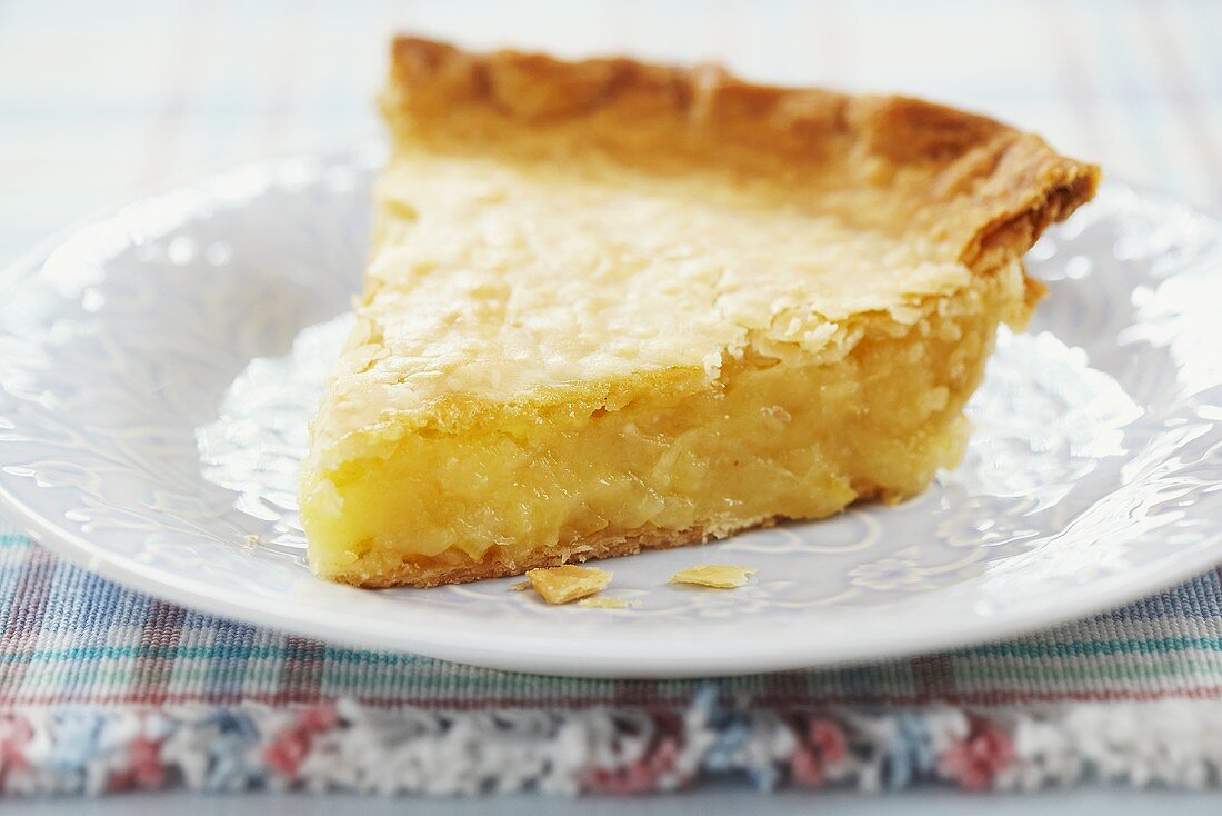 Slice of Lemon Custard Pie