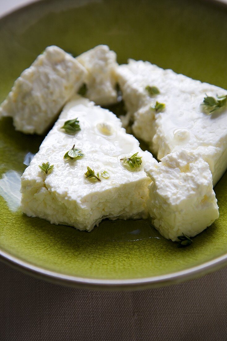 Feta Cheese with Thyme Leaves