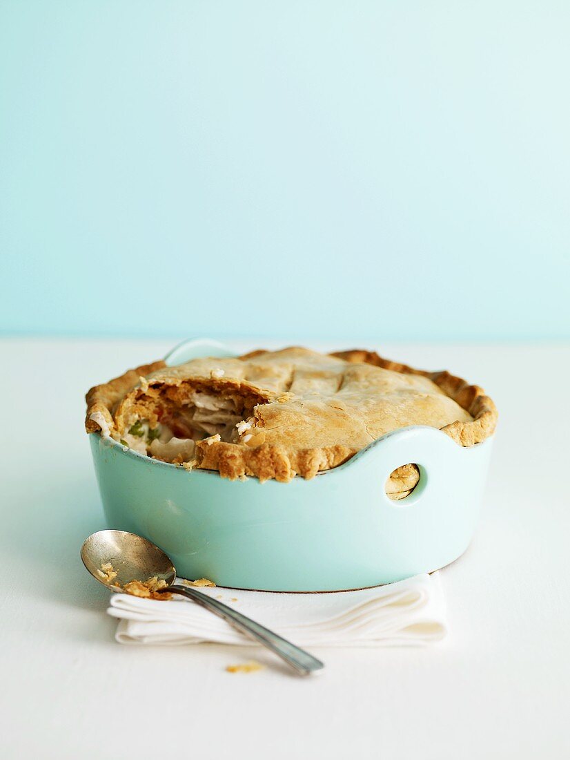 Homemade Chicken Poy Pie with Scoop Removed