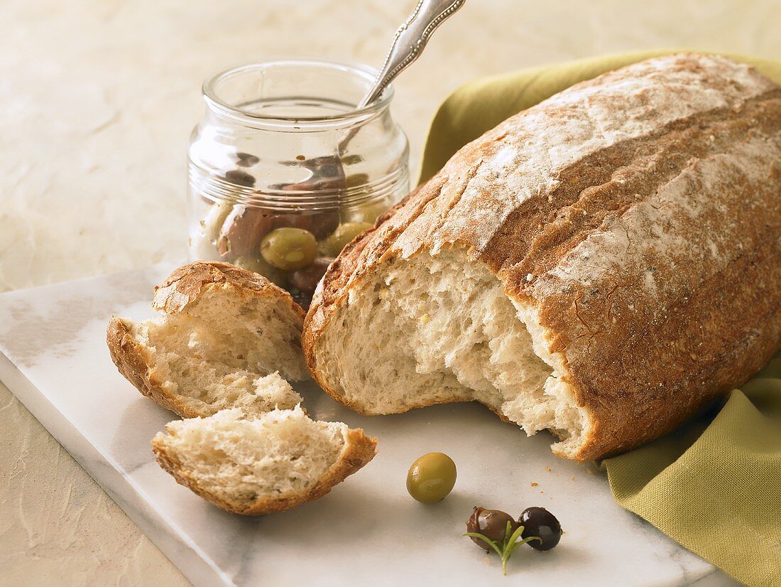 Crusty Bread with Olives