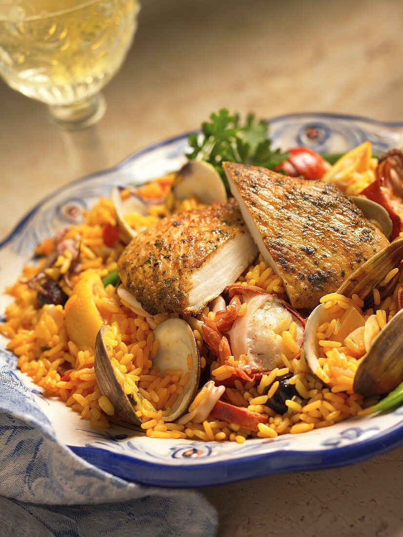 Chicken Breast on Paella