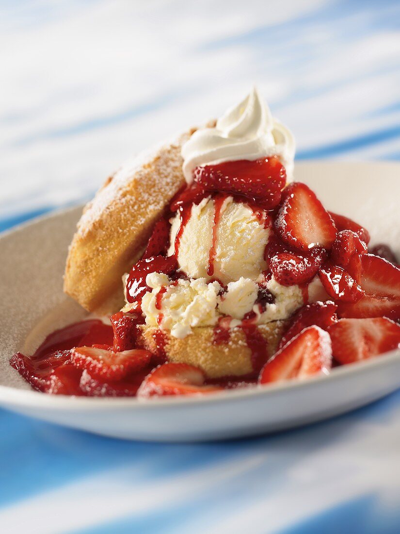 Strawberry Shortcake with Ice Cream