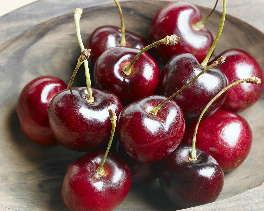 Cherries with Stems in a Bowl
