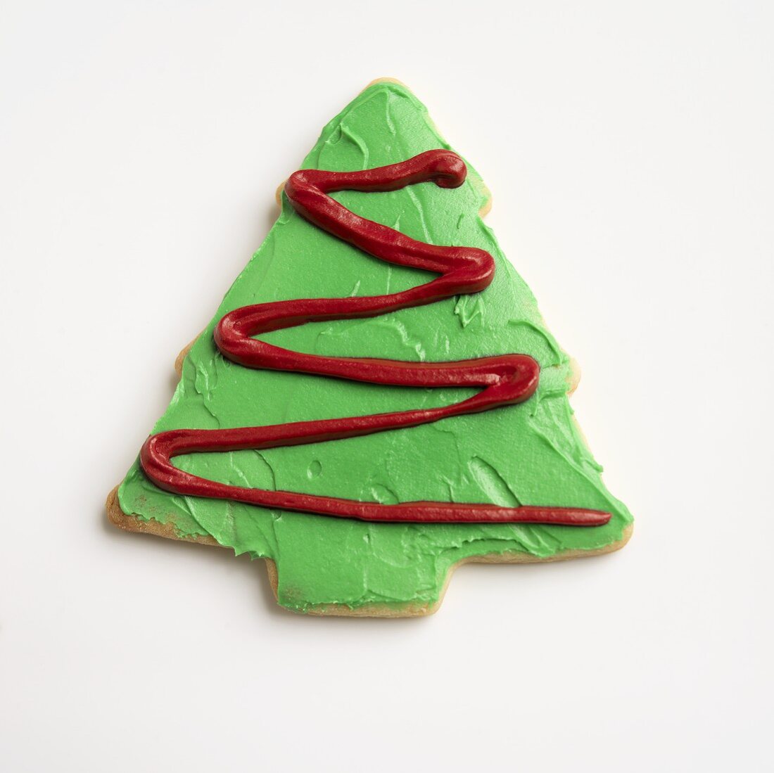 Frosted Christmas Tree Cookie on White