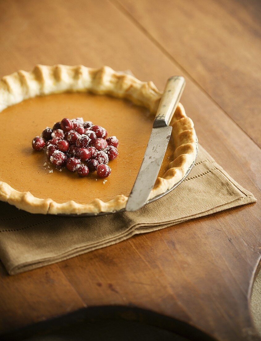 Pumpkin Pie mit Cranberries (USA)