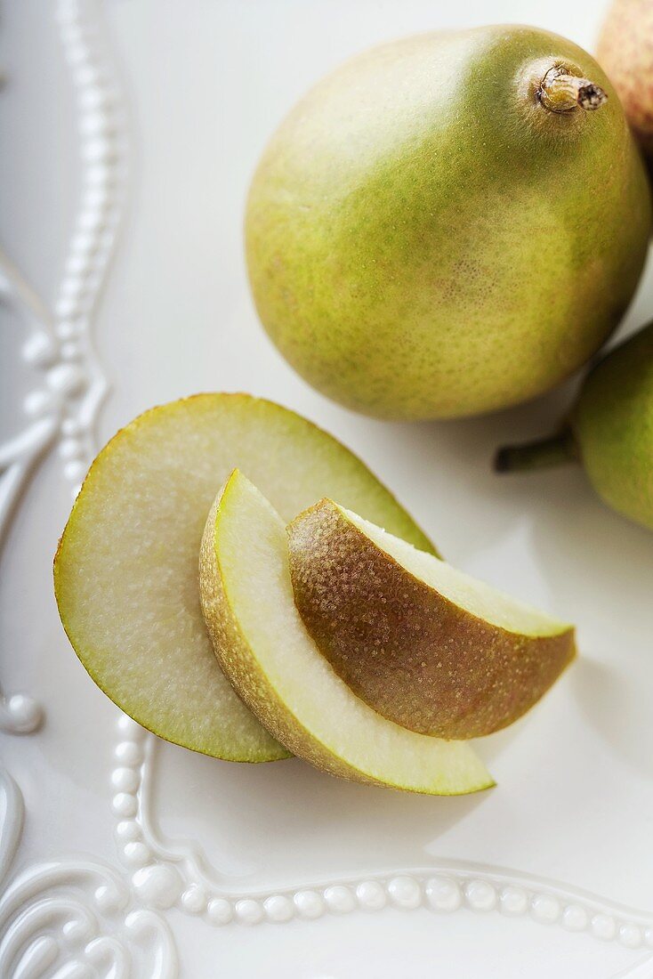 Sliced and Whole Pears