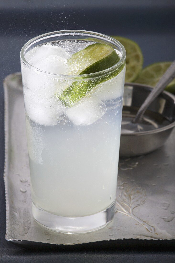 Glass of Lime Soda with Ice