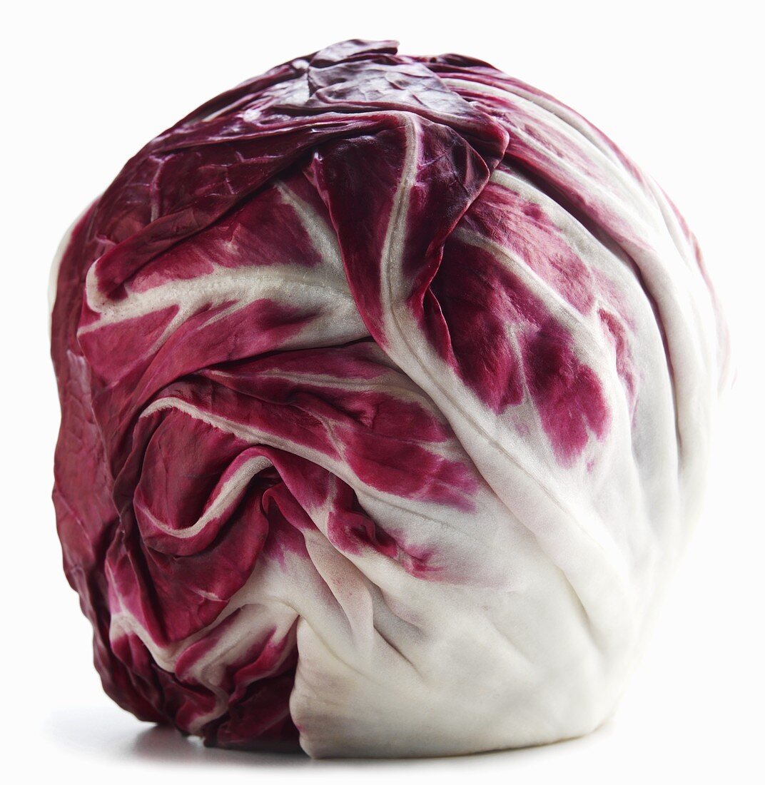 Fresh Head of Radicchio on White Backgroud