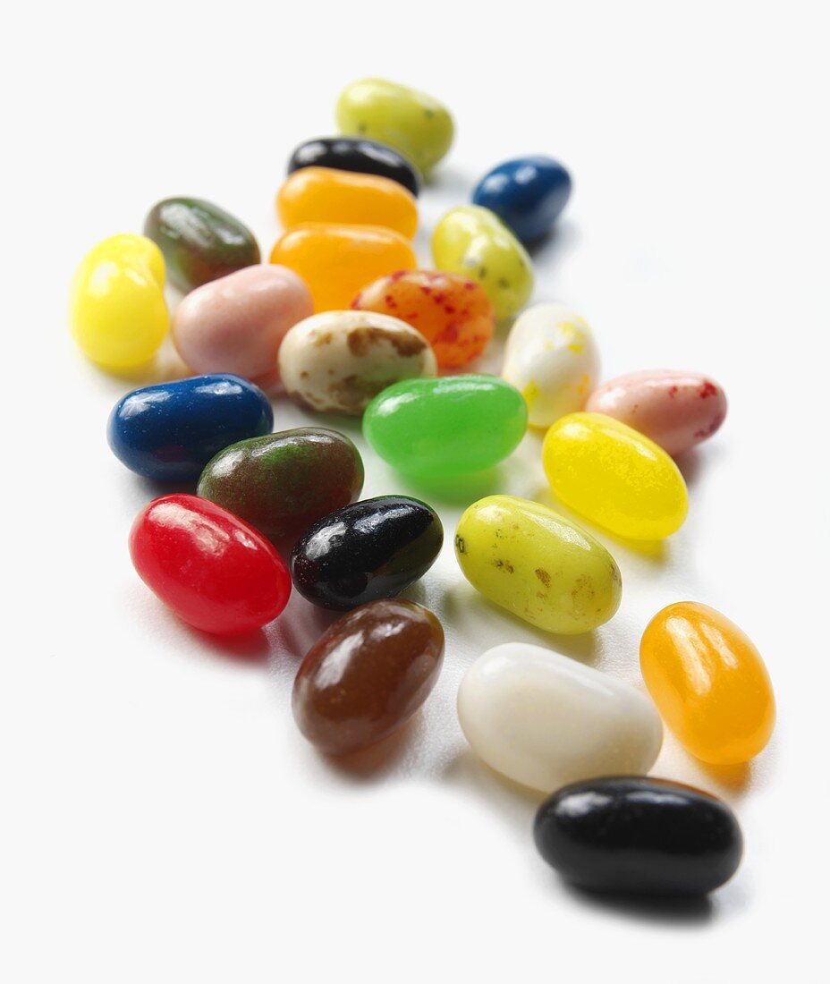 Jelly Beans on White Background