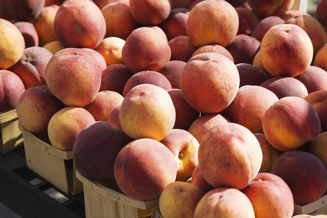Baskets of Fresh Peaches