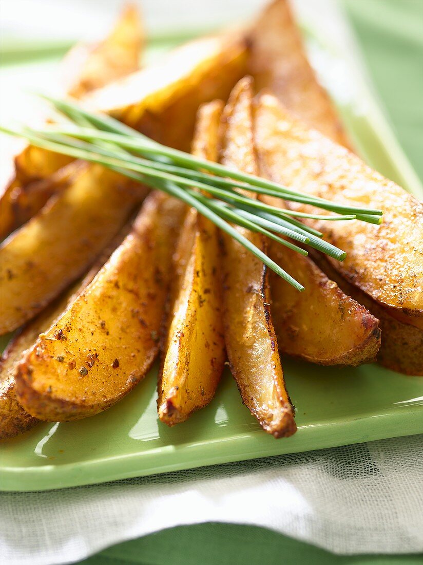 Oven Baked Potato Wedges with Chives