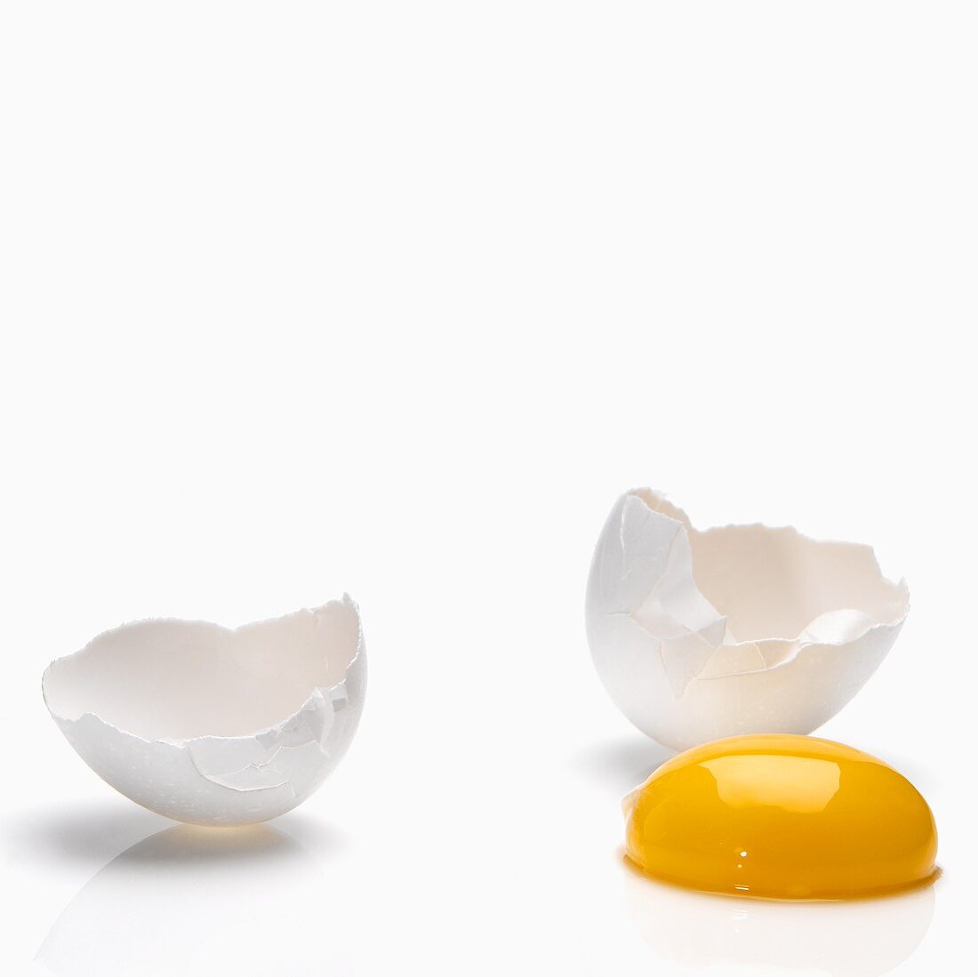 Broken White Egg; Yolk and Shells