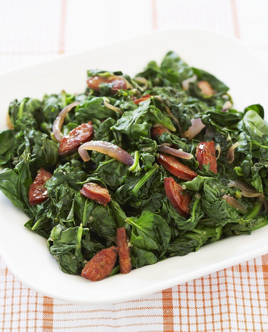 Sauteed Kale in a Serving Bowl