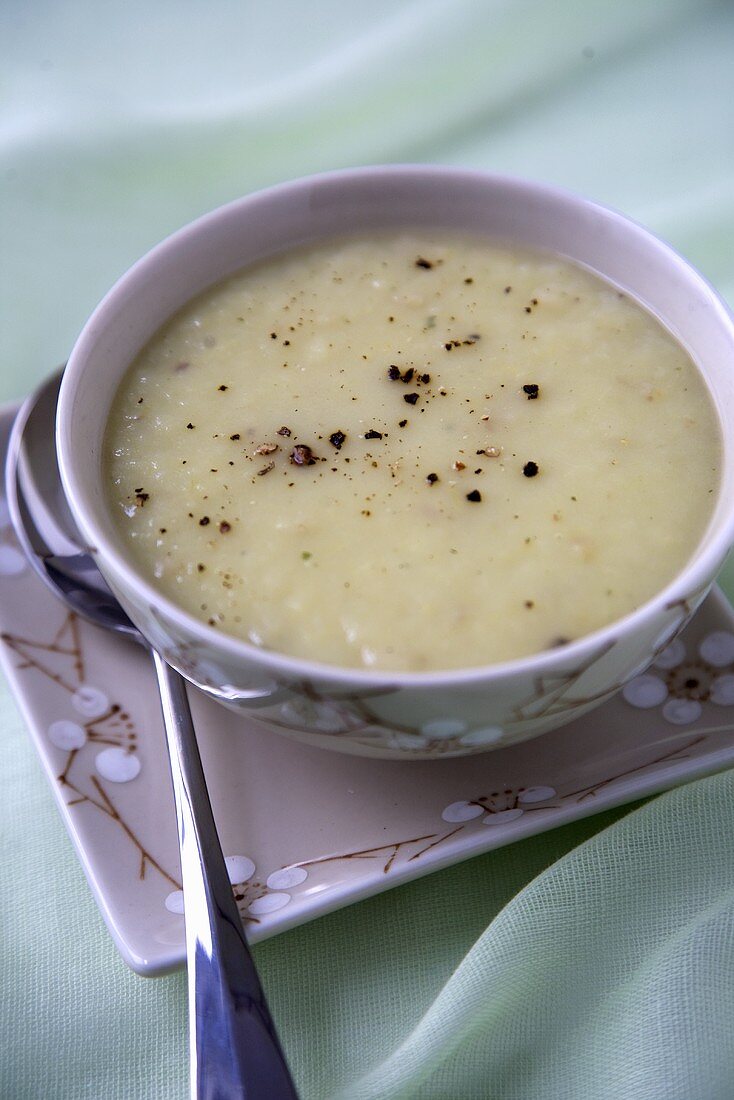 Bowl of Leek and Potato Soup