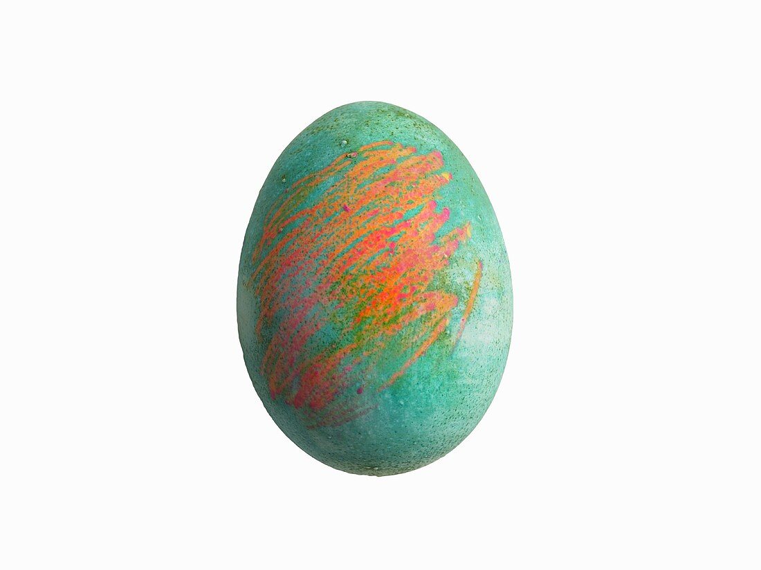 Decorated Easter Egg on White