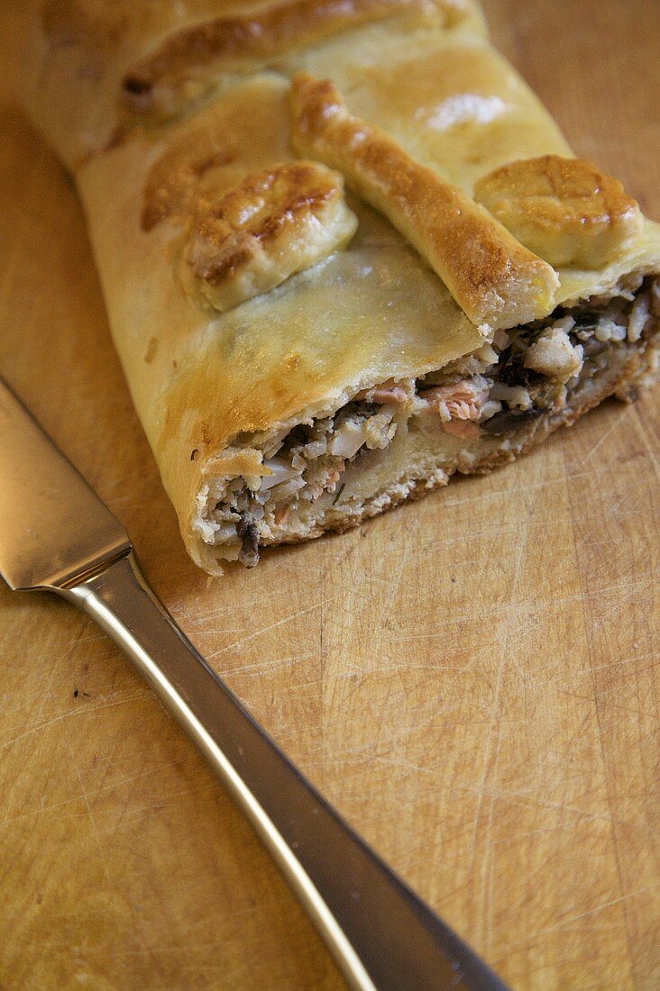 Kulebjaka (pikant gefüllter Strudel, Russland)