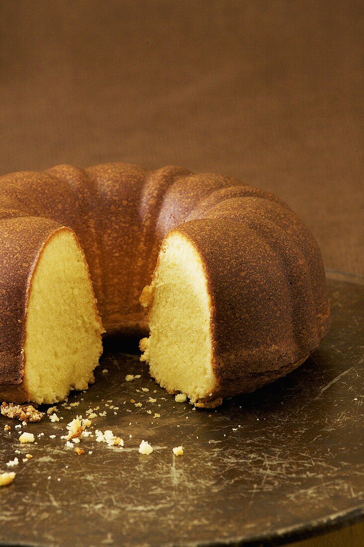 Pound Cake with Slice Removed