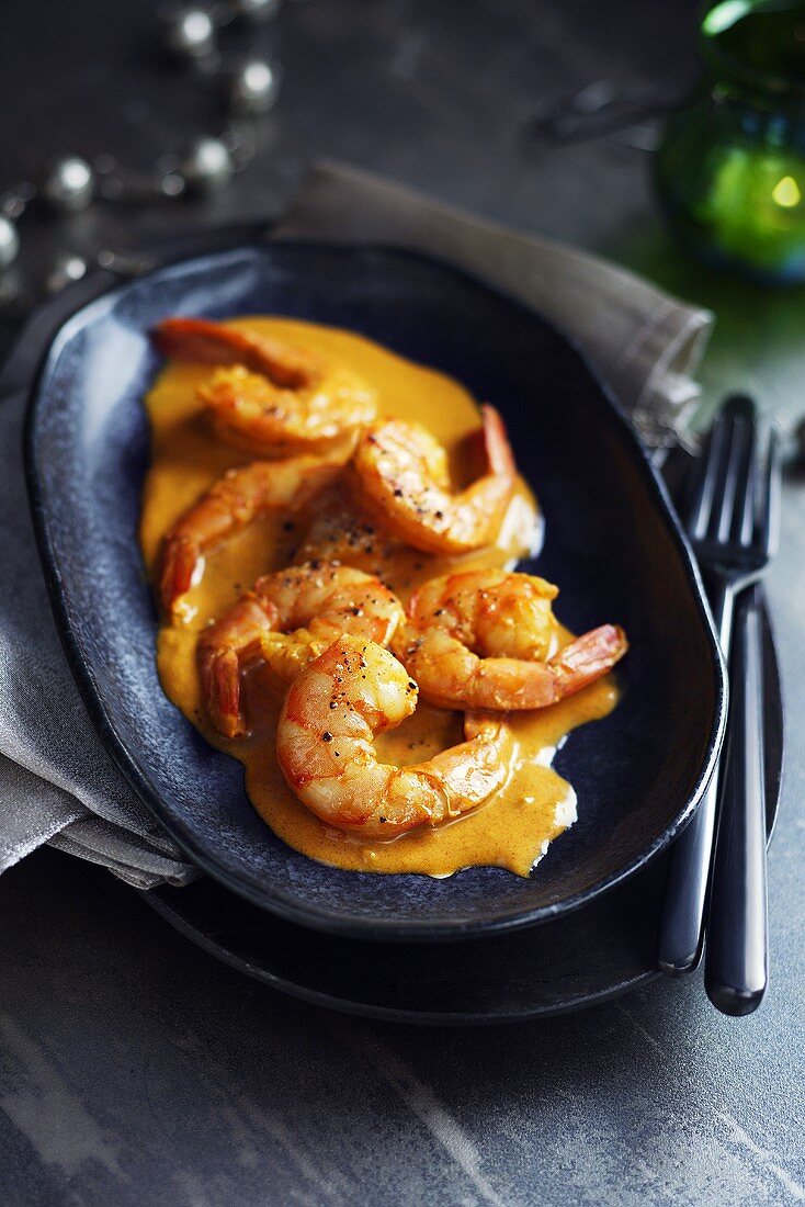 Shrimp in Red Curry Sauce
