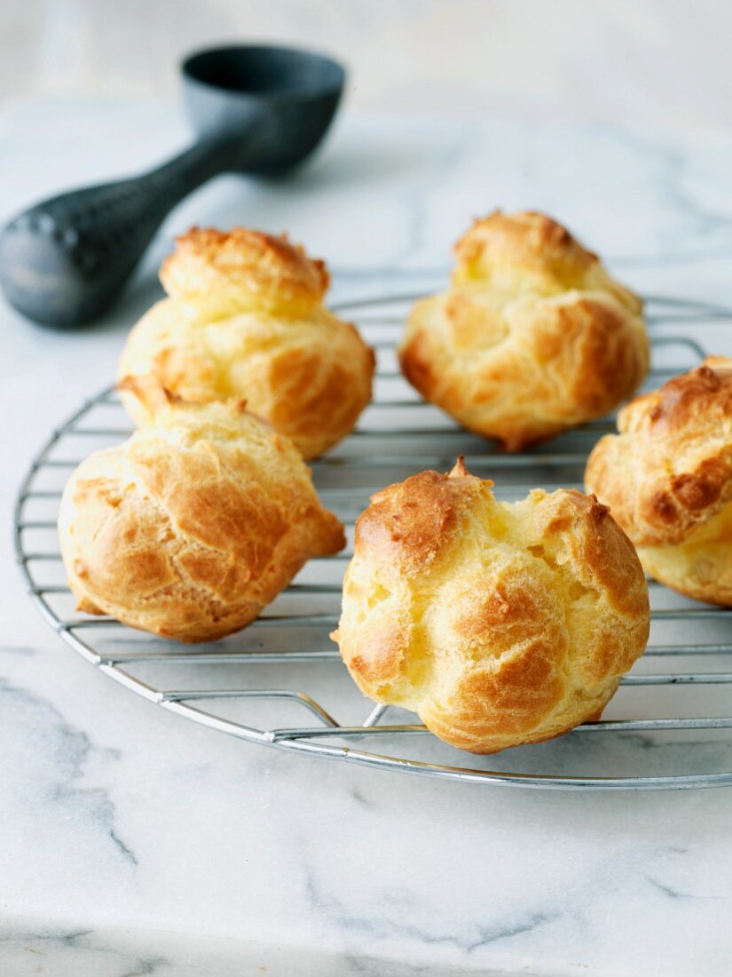 Cream Puffs on Cooling Rack