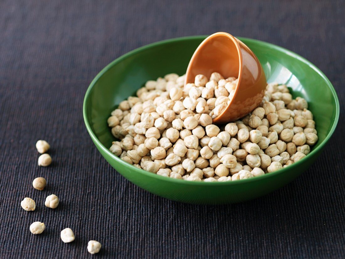 Bowl of Dried Chickpeas with Small Scoop