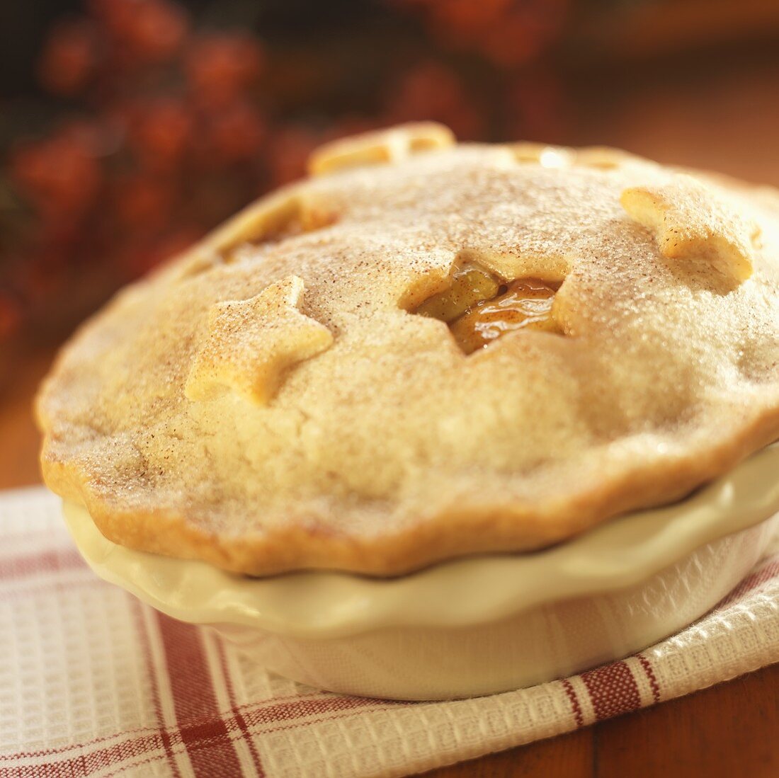 Small Apple Pie with Star Cut Outs