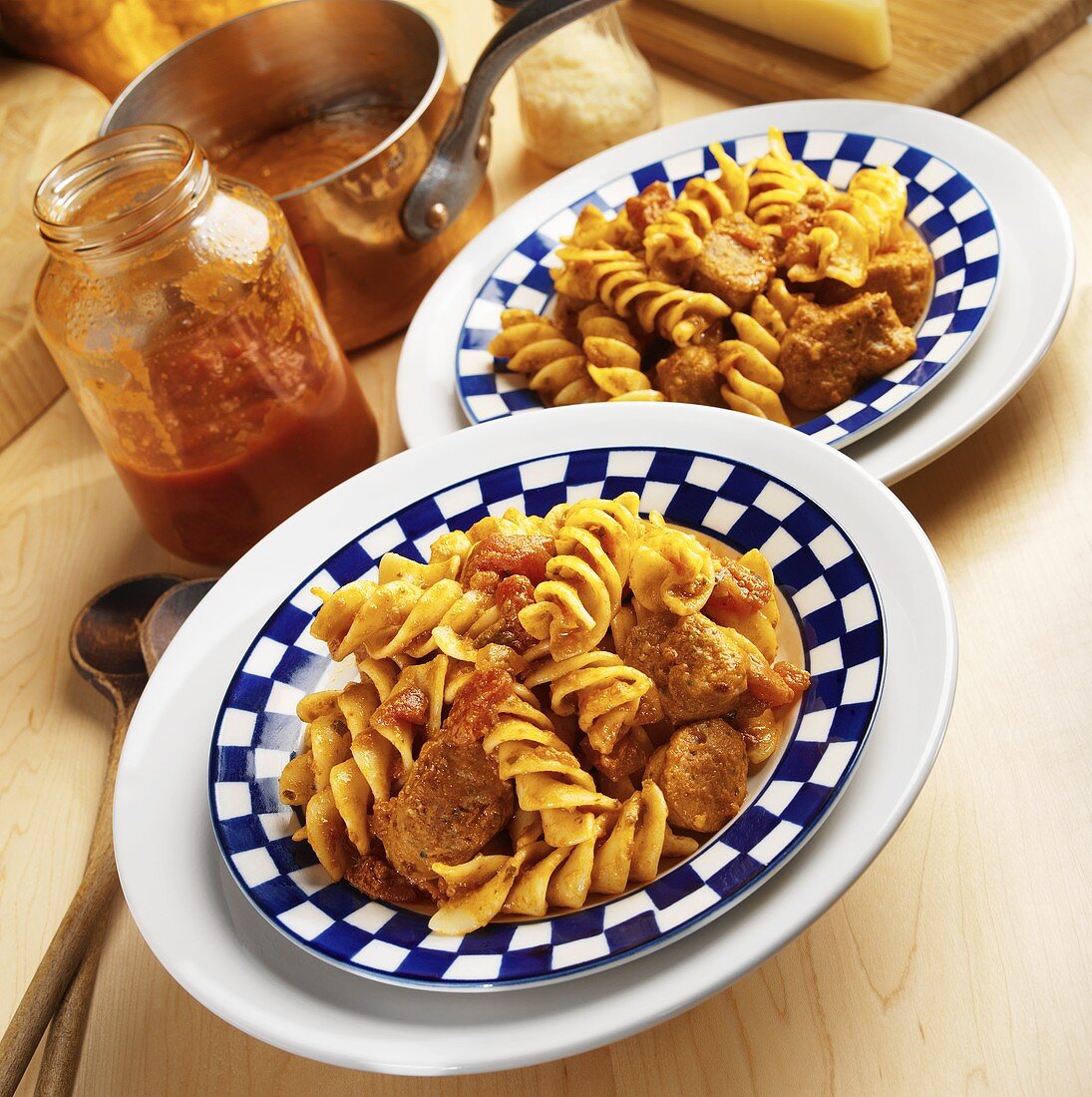 Pasta with Chicken Sausage and Jarred Tomato Sauce