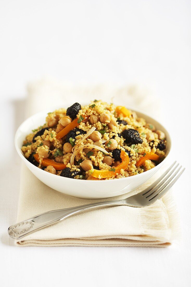 Bulgur Salad with Dried Fruit and Chickpeas