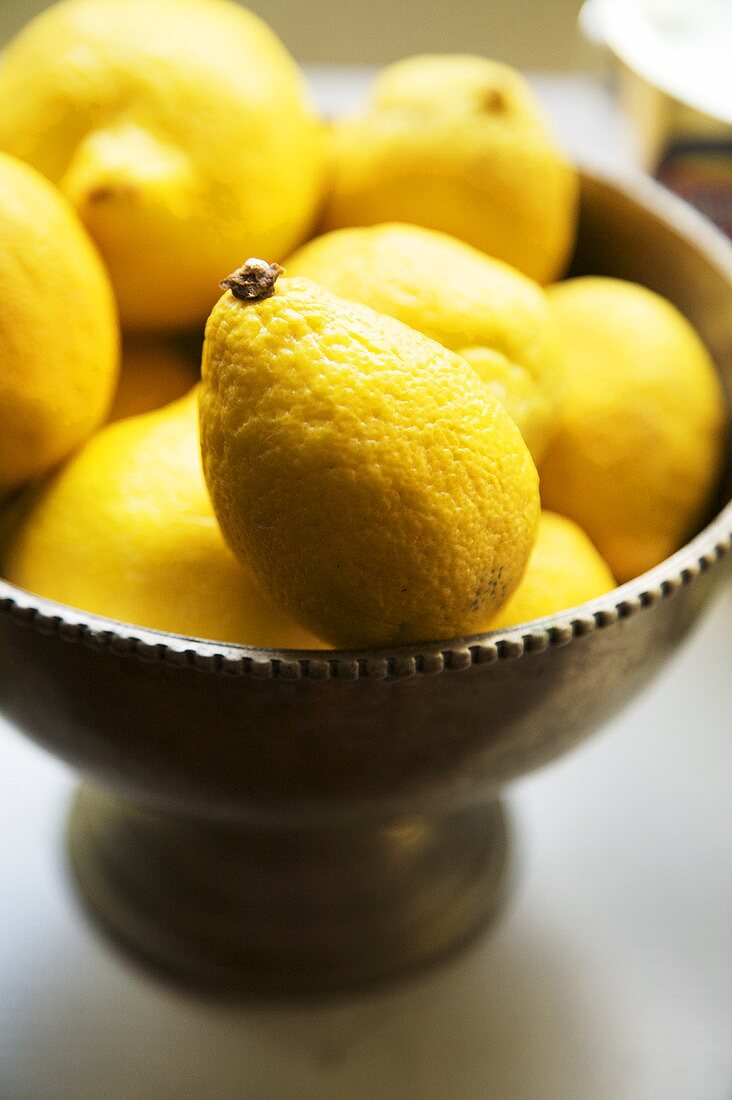 Bowl of Fresh Organic Lemons