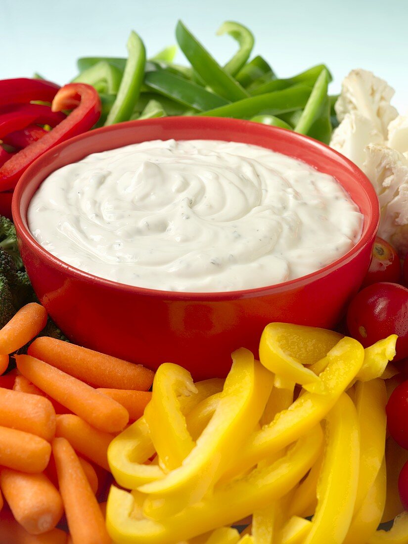 Vegetable Platter with Sour Cream Dip