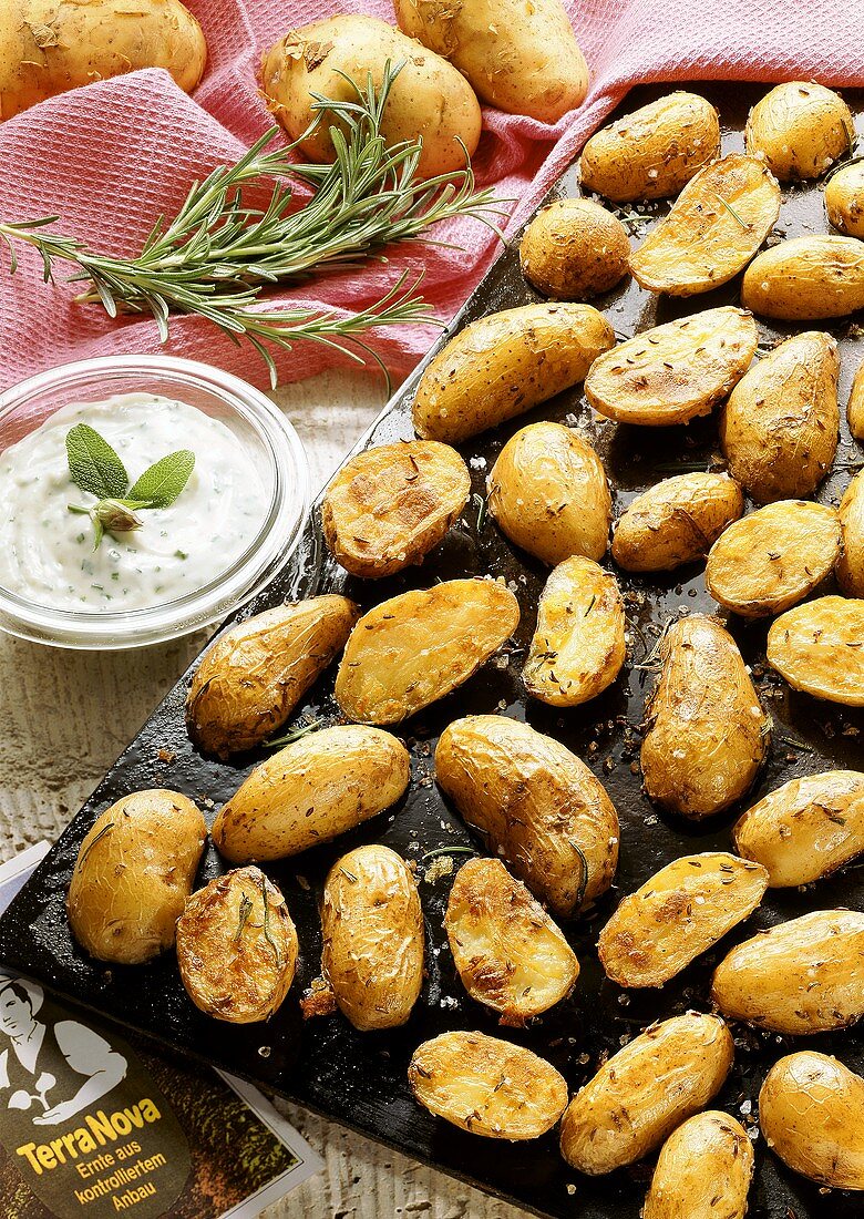 Oven-baked Potatoes with Herb Sauce