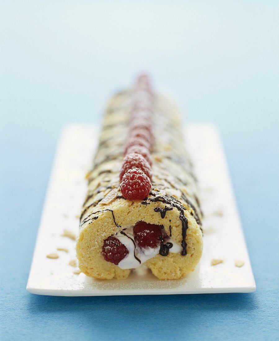 Raspberry and Creme Roulade