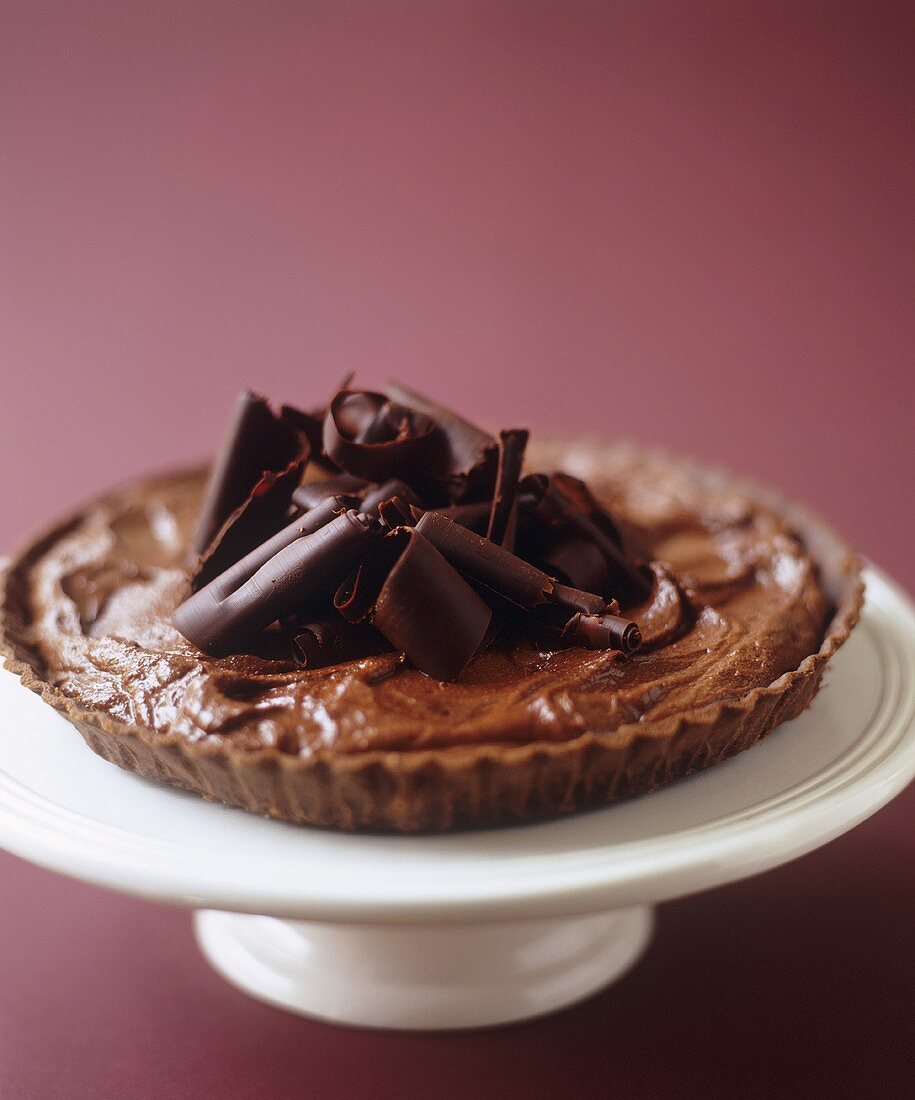 Chocolate Mousse Torte with Chocolate Curls