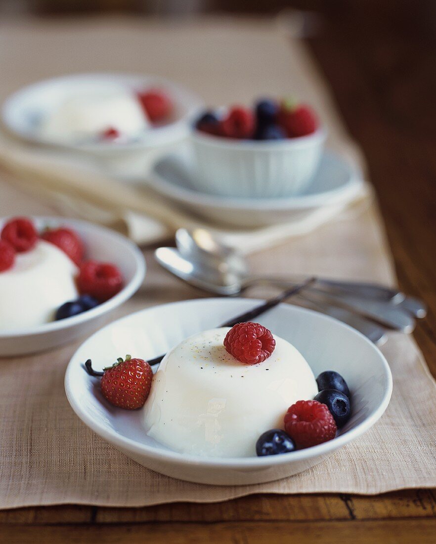 Orange Vanilla Panna Cotta with Berries