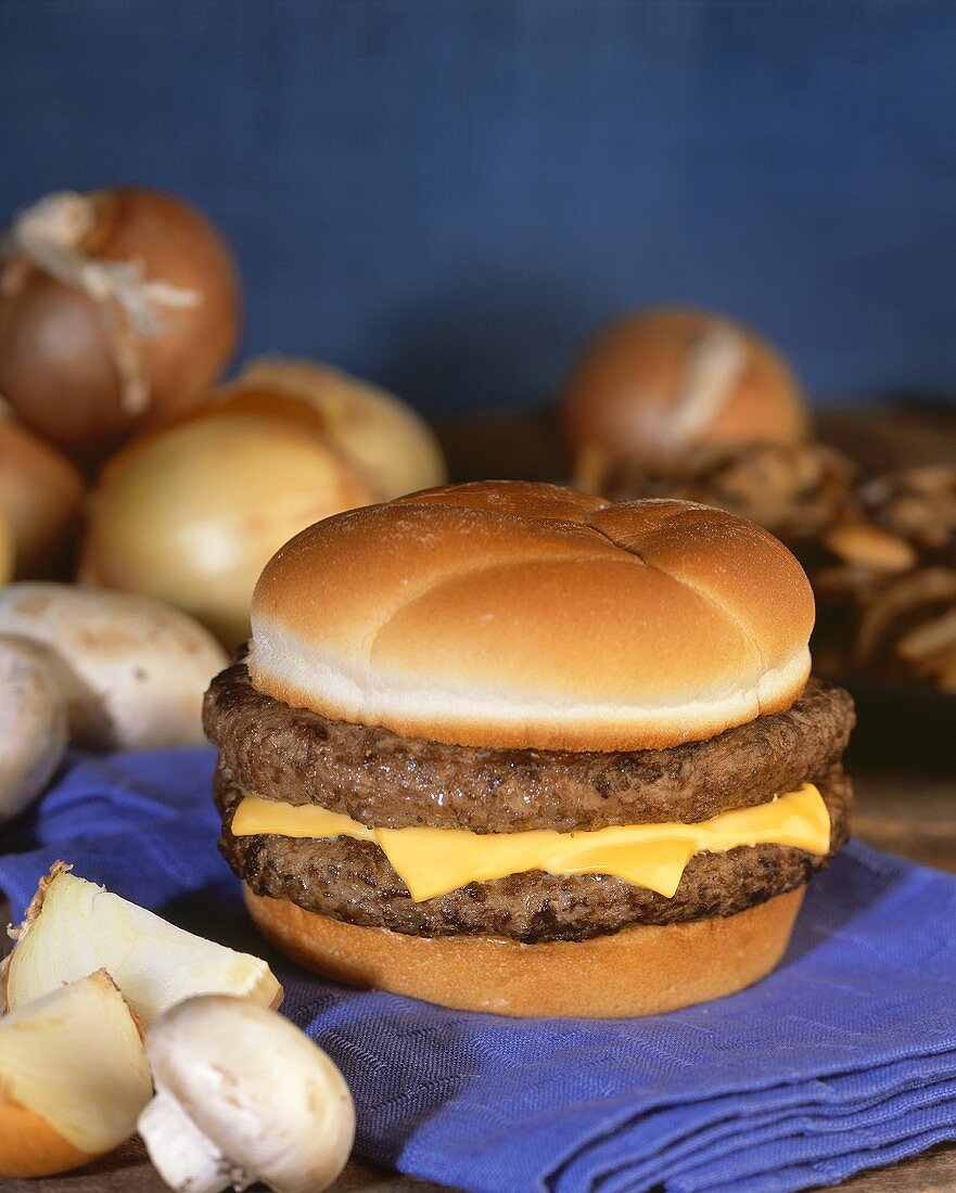 Double Cheeseburger with Ingredients