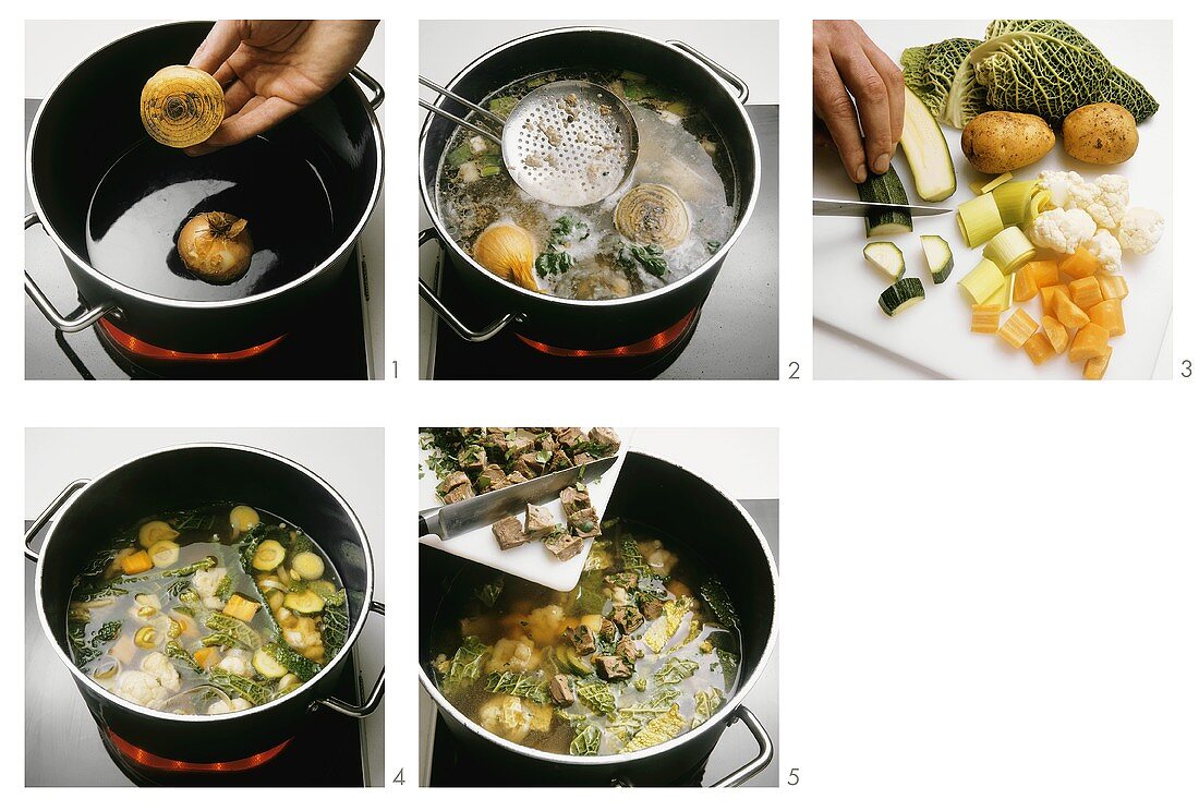 Preparing vegetable stew