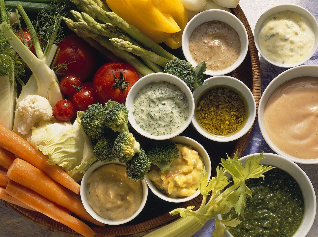 Assorted Sauces & Dips for fresh Vegetables